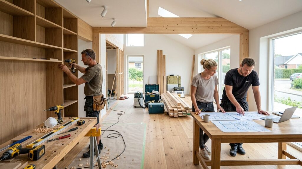 Modern Helsingør home interior showing quality carpentry wor