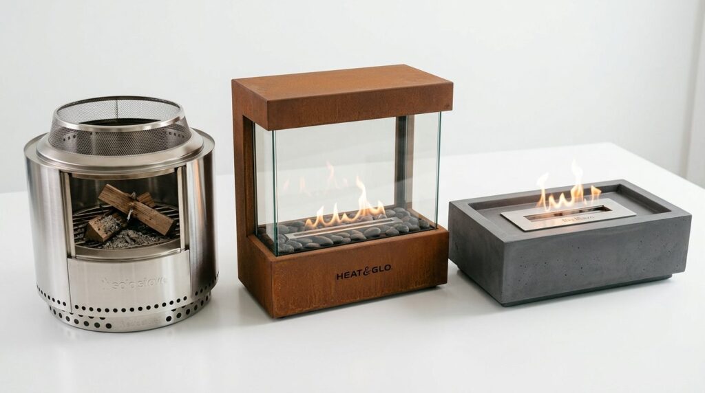 Close-up product photography of three different contemporary